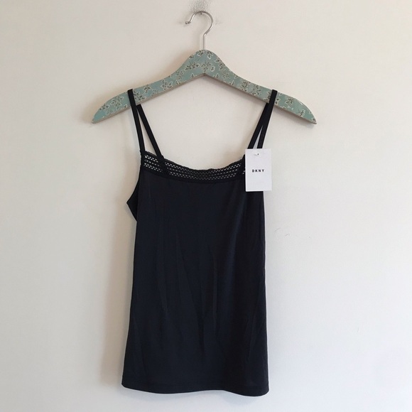 Dkny Tops - DKNY | NWT Black Silky Lace Trim Tank